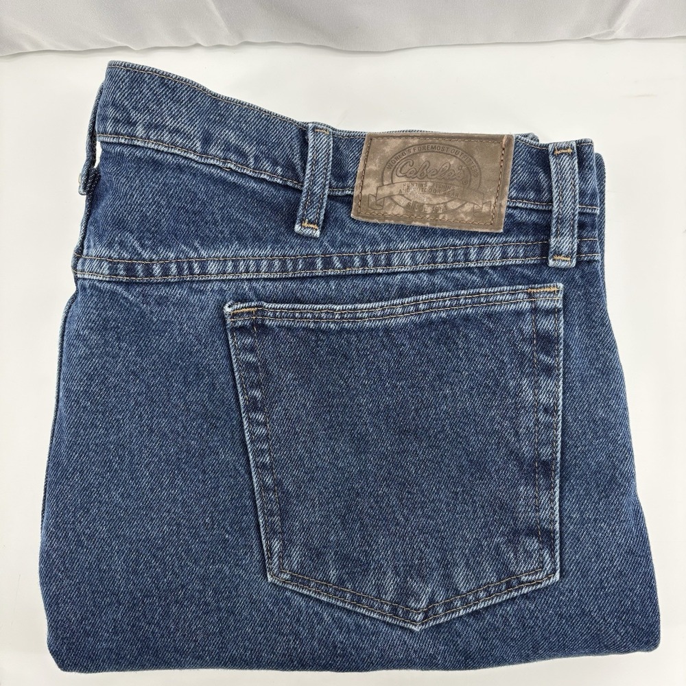 Cabelas Roughneck Traditional Jeans Men's 42x29 (Fits 40x29) Blue 905100D